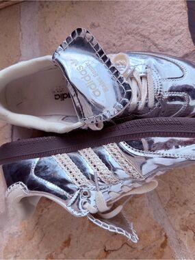 adidas Metallic Silver Retro Trainers
